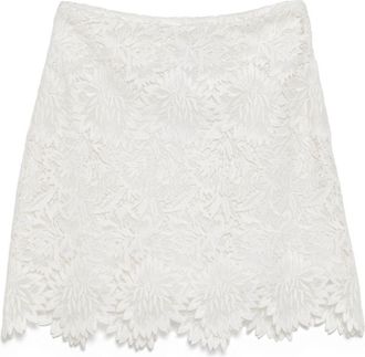 Ermanno Scervino Minigonna in pizzo a fiori - Bianco