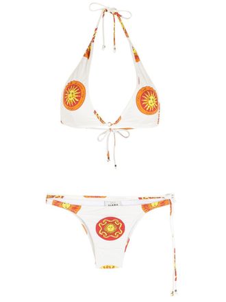 Amir Slama Set bikini Sol con stampa - Bianco