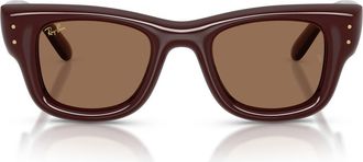 Ray-Ban Wayfarer Puffer 47mm Square Sunglasses in Dark Brown /Dark Brown at Nordstrom