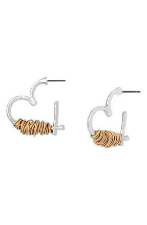 Robert Lee Morris Wire Heart Earrings in Two Tone at Nordstrom