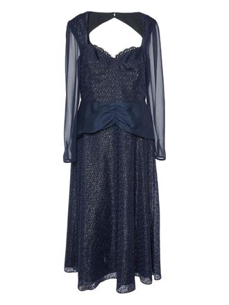 Self Portrait 2023 fil-coup&eacute; dress - women - Polyester - L - Blue