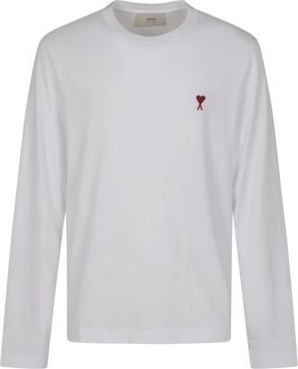 Ami Quota Lange Mouwen T-shirt - Heren - Longsleeves - Wit - L - Tops