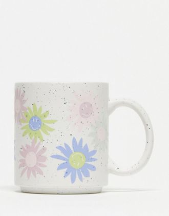 Typo Typo - Tasse mit Blumen- und pastellfarbenem Sprenkelmuster-Bunt