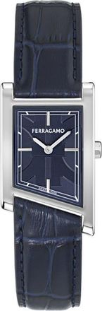 Ferragamo Asymetrique Leather Strap Watch, 24mm x 39mm in Stainless Steel at Nordstrom