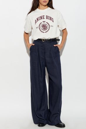Anine Bing Paola Trousers, Womens, Navy Blue