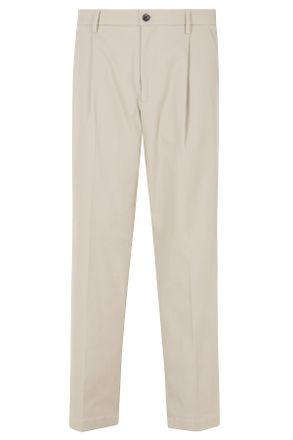 Department Five Beige Wide-Leg Pleated Technical Drill Pants