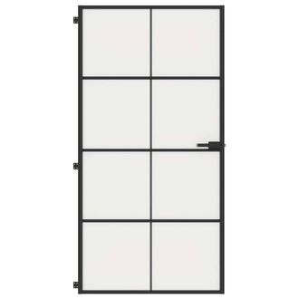 Berkfield Home Interior Door Slim Black 102.5x201.5 cm Tempered Glass & Aluminium