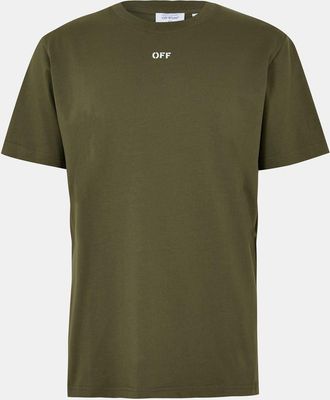 Off-white Mens Off White Off Stamp T in Moss - Green - Size X-Small