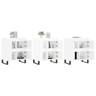 Berkfield Home Sideboards 3 pcs High Gloss White Engineered Wood