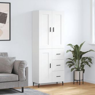vidaXL Vidaxl - Aparador Alto Madera Contrachapada Blanco 69,5x34x180 Cm