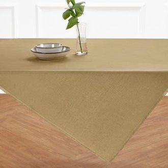 Solino Home Linen Table Throw 52 x 52 Inch for Dining Table, Holiday and Everyday Table Decor - Fringe in Kelp at Nordstrom, Size Small