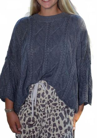 Tr&egrave;s Bien Knit Sweater Top In Charcoal