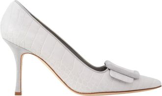 Manolo Blahnik Dames, Schoenen, Grijs, Maat: 38 1/2 EU Leer