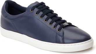 Base London Tucker leren herenschoenen in marineblauw