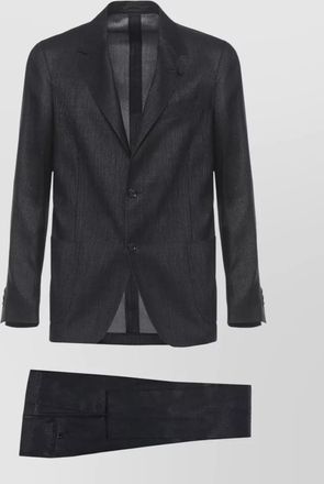 Lardini wool suit notch lapel structured tailoring