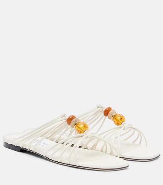 Jimmy Choo London Lova beaded leather sandals