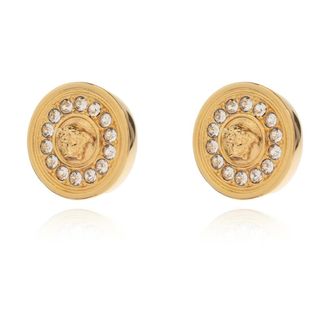 Versace Earrings, female, Yellow, Size: ONE SIZE Medusa Crystal Earrings