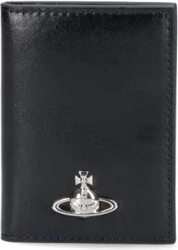 Vivienne Westwood Smooth Black Wallet With Iconic Emblem