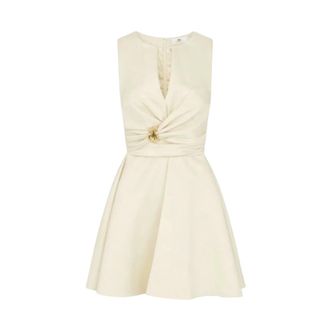 Elisabetta Franchi Party Dresses, female, White, Size: S Duchess Satin Dress
