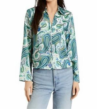 Drew Celine Paisley Shirt In Turquoise