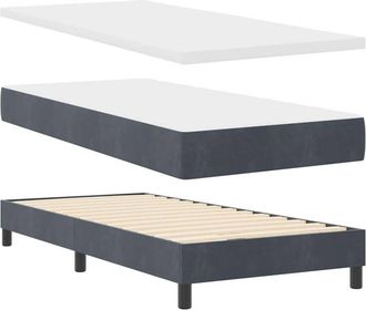 vidaXL Vidaxl - Cama Tipo Box Spring Gris Oscuro 100 X 200 Cm Terciopelo
