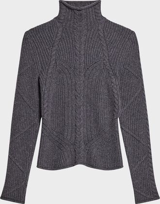 Helmut Lang Cable Turtleneck Sweater
