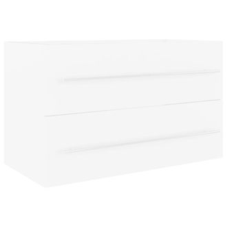 vidaXL Armario Para Lavabo Madera Contrachapada Blanco 80x38,5x48 Cm Vidaxl