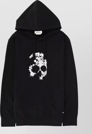 Alexander McQueen hooded knit jumper graphic logo detail