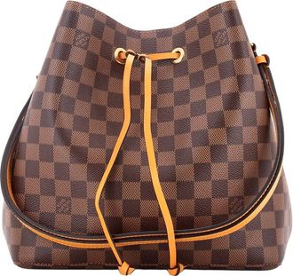 Louis Vuitton Orange Damier & Leather Neonoe Mm (Authentic Pre-Loved)
