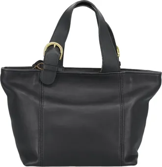 Coach Black Leather Handbag (Pre-Owned)