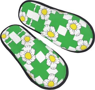 Generic Hotel Slippers Cute Daisy Print Unisex Cotton Slippers Lightweight House Shoes For Guest Room Room Holiday M