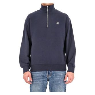 Maison Kitsuné Heren, Sweatshirts & Hoodies, Blauw, Maat: L Katoen