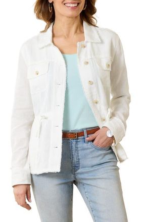 Tommy Bahama Two Palms Linen Utility Jacket in White at Nordstrom, Size X-Small
