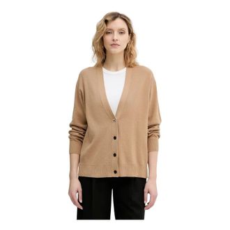 Karl Lagerfeld Truien & Vesten, Dames, Beige, S, Katoen, Ikon Cardigan