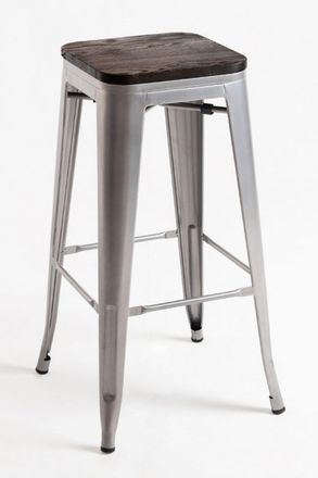 Regalos Miguel Pack 2 Taburetes color gris metalizado en acero reforzado