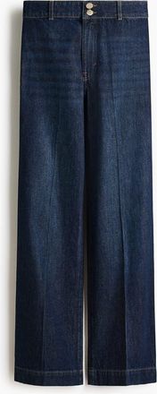 H&M Wide High Waist Jeans in Dark Denim Blue at Nordstrom, Size 10