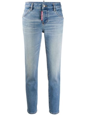 Dsquared2 cropped skinny jeans - women - Cotton/Cotton/Polyester/Spandex/Elastane - 36 - Blue