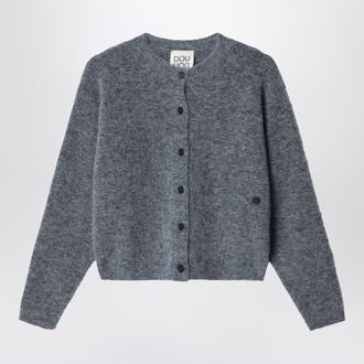 Douuod Cardigan grigio m&eacute;lange in misto alpaca