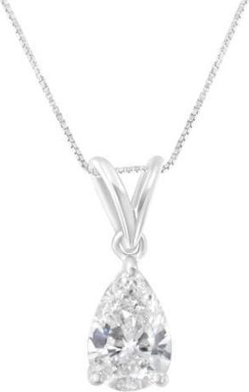 House of Brilliance IGI certified 10K White Gold 1/2 cttw Diamond Pear Pendant Necklace at Nordstrom
