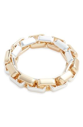 Nordstrom Bold Link Stretch Bracelet in Gold- Silver at Nordstrom