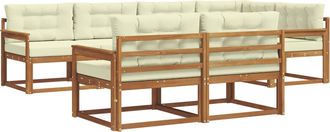 vidaXL Conjunto De Sof&aacute;s De Exterior 8 Uds. Natural Y Crema Vidaxl