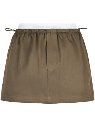 Alexander Wang Mid-Rise Mini Olive Green Skirt