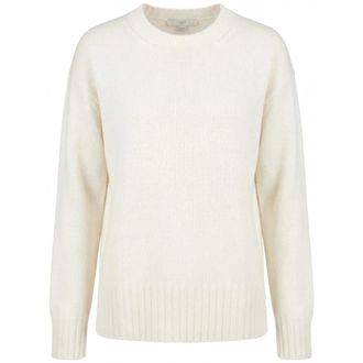 Malo Girocollo met ribbelstructuur - Dames - Truien - Beige - Maat: XS Kasjmier