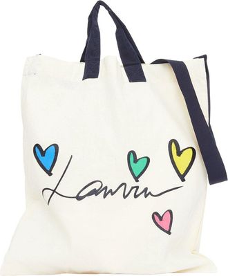 Lanvin Lanvin Cream Cotton Hearts Printed Crossbody (Authentic Pre-Loved)