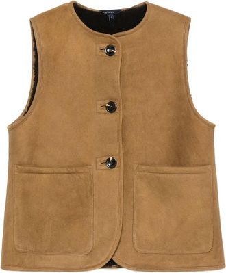 SOEUR buttoned suede waistcoat - women - Lamb Skin - 1 - Brown