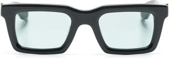 Alexander McQueen Eyewear Zonnebril met rechthoekig montuur - Groen