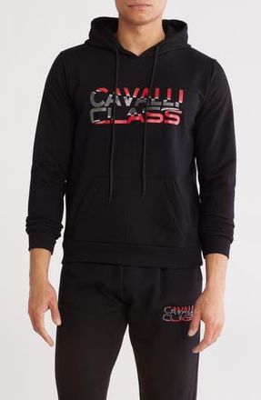 Cavalli Cotton Mirror Graphic Hoodie in Black at Nordstrom Rack, Size Large