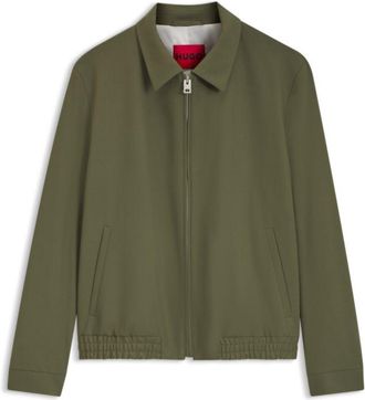 HUGO BOSS Slim-fit jacket in wool-blend poplin