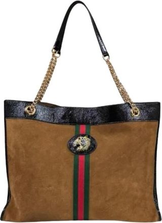 Gucci Pre-owned Tote Bag - Dames - Vintage Shopper - Bruin - ONE Size - Leer - Vintage