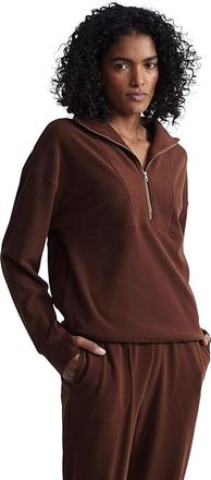 Varley Timberley Half Zip Midlayer Womens Sweater Dark Walnut : SM, Polyester